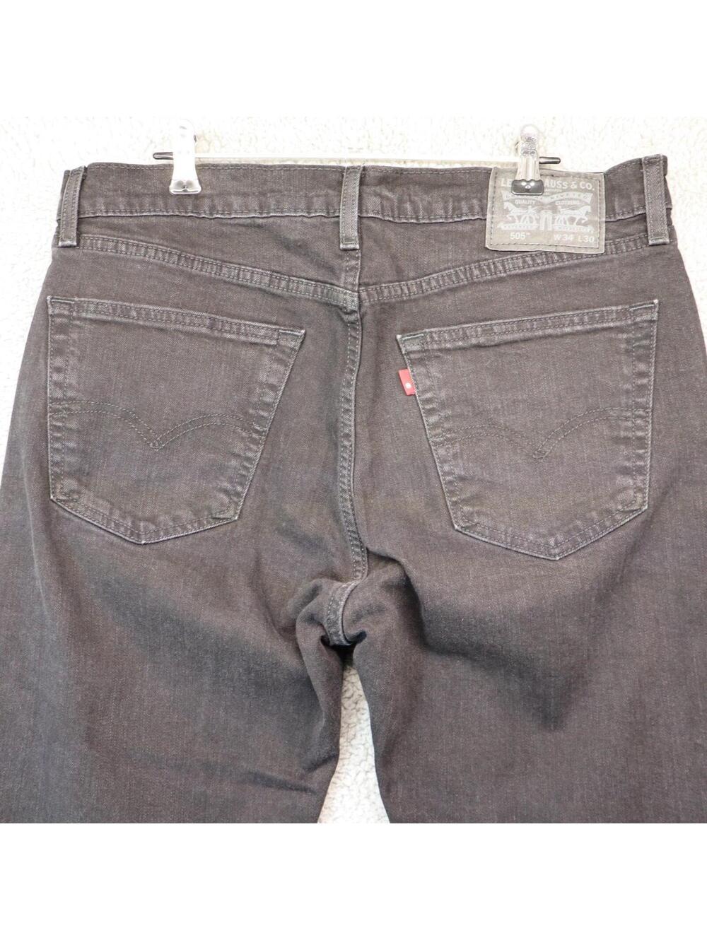 Levi 505 Jeans Men 34x30  Regular Fit Straight Leg Black
